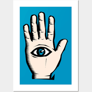 All Seeing Hand Mystic Eye Palm Posters and Art